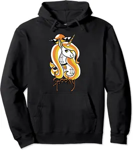 Candy Unicorn Cute Spooky Candy Corn Halloween Pullover Hoodie - Antonioja Shop 68B0BRHHX49M