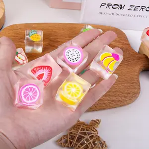 Fruit ice cube kneading music, small dumpling children's stress reduction artifact, fingertip food play vent kneading ball, desktop decoration, suitable for men and women