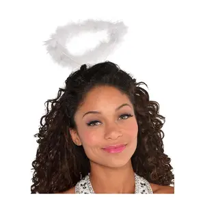 Adult Marabou White Halo Costume Accessory