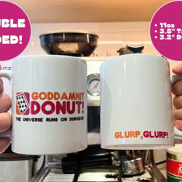 Goddamnit Donut Coffee Mug – Dungeon Crawler Carl – Double-Sided 11oz, 15oz - scs17167