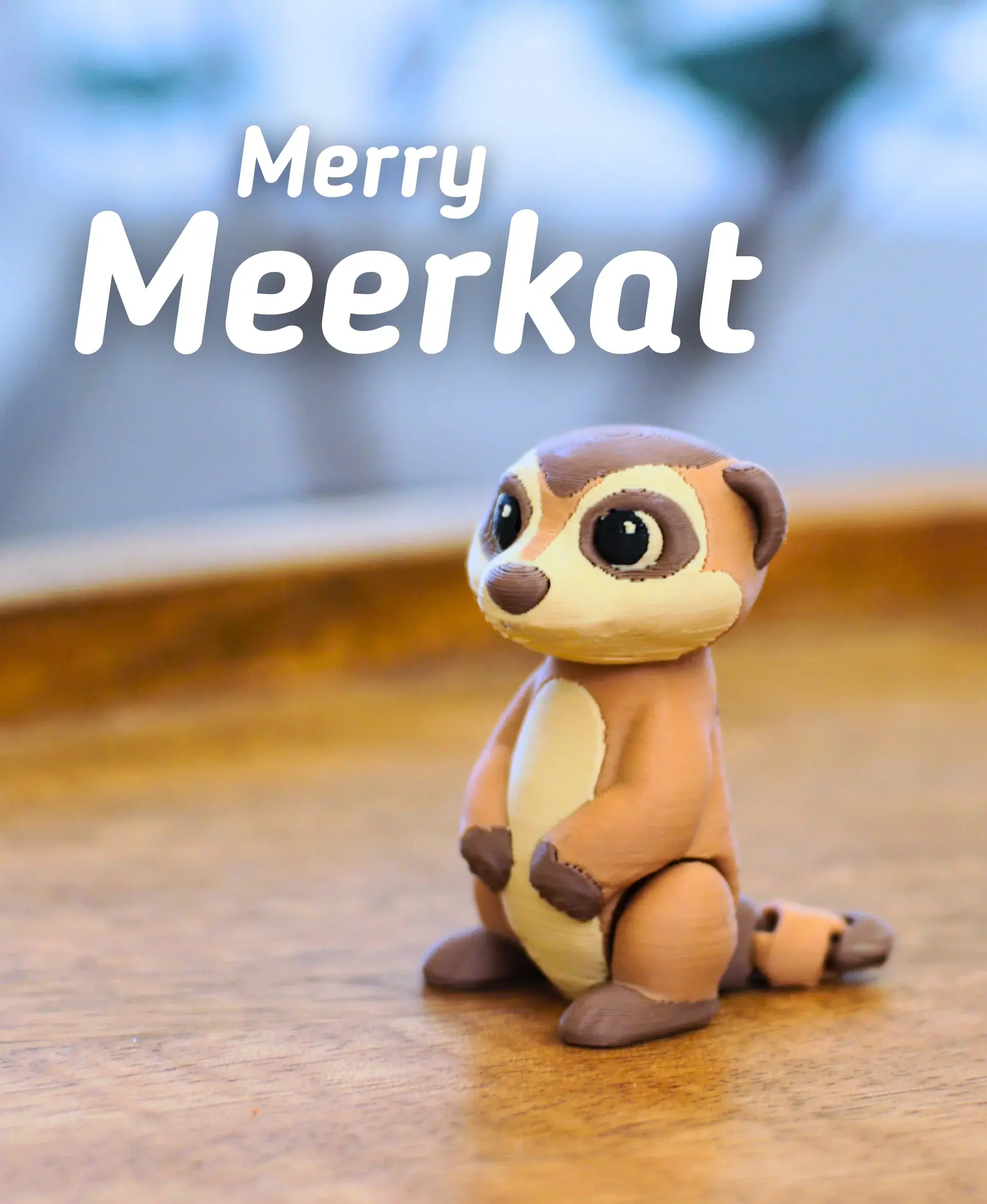 Flexi Meerkat Articulated Toy – 3D Printed Animal, Fidget Desk Toy, Cute Meerkat Figure, Sensory Toy, Gift for Kids