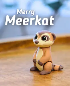 Flexi Meerkat Articulated Toy – 3D Printed Animal, Fidget Desk Toy, Cute Meerkat Figure, Sensory Toy, Gift for Kids
