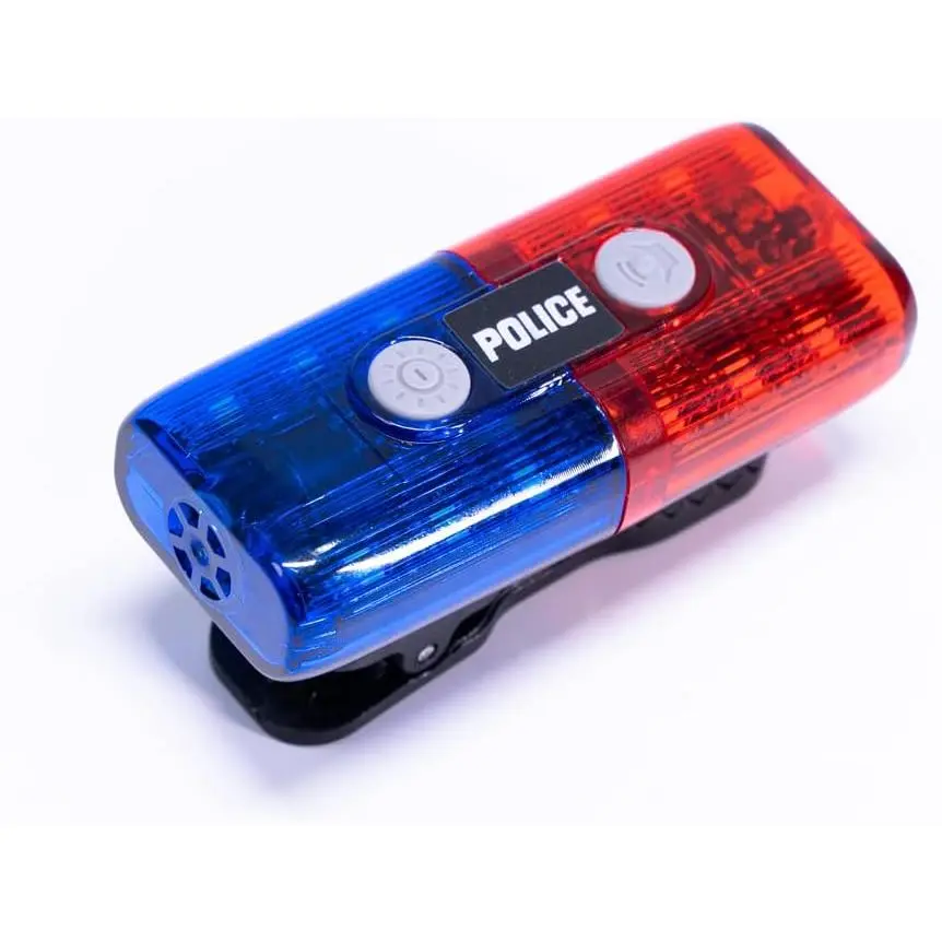 Police Personal Safety Outdoor Clip Light - Flashing LED Shoulder Light with Whistle Flashlight for Traffic Guidance, Police Patrols (Red/Blue), Acrylic Abs Ss