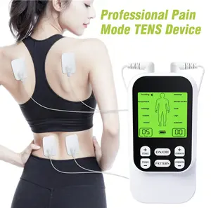 Muscle Massage Unit, Compact Rechargeable8ody Massager with 4 Pads, 10 Modes DualChannel, 30 Intensity Levels