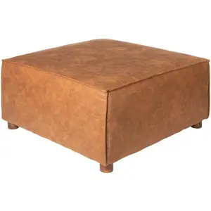 Newberg Vintage Square Ottoman, Brown