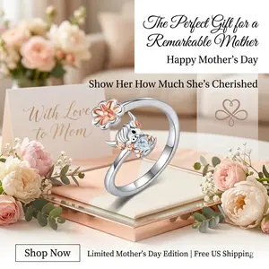 The Mother's Day Gift for S925 sterling silver women's alpine cow open ring suitable for sizes 6-9