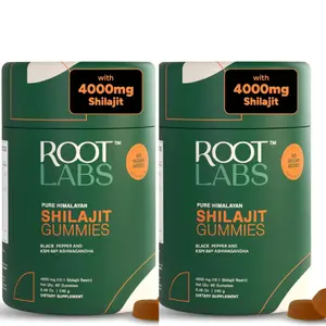 ROOT LABS 4000 mg Pure Himalayan Shilajit Gummies, KSM-66 Ashwagandh (2 pack)