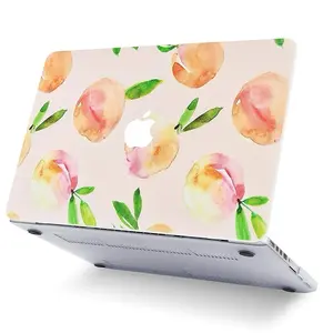 2 in 1 Laptop Case Compatible with MacBook New Pro 13 Plastic Hard Shell Cover & Keyboard Cover Featuring Peach Pattern