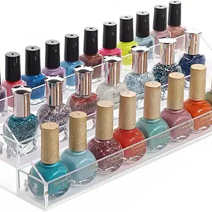 Nail Polish Holder Organizer Clear Acrylic Nail Polish Tray Fingernail Polish Display case 3 layers Essential