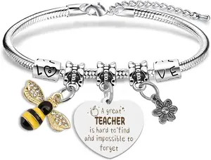 Teacher Appreciation Gifts,End of Year Teacher Gifts Ideas Thank You Teachers Appreciation Retirement for Women for Men from Student Summer Gift Graduation Easter Mothers Day Christmas Bracelet