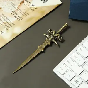 Vintage Heavy-Duty Metal Envelope Opener, Stylish Manual Multifunctional Mail Cutter and Paper Knife for School Office Home Decor