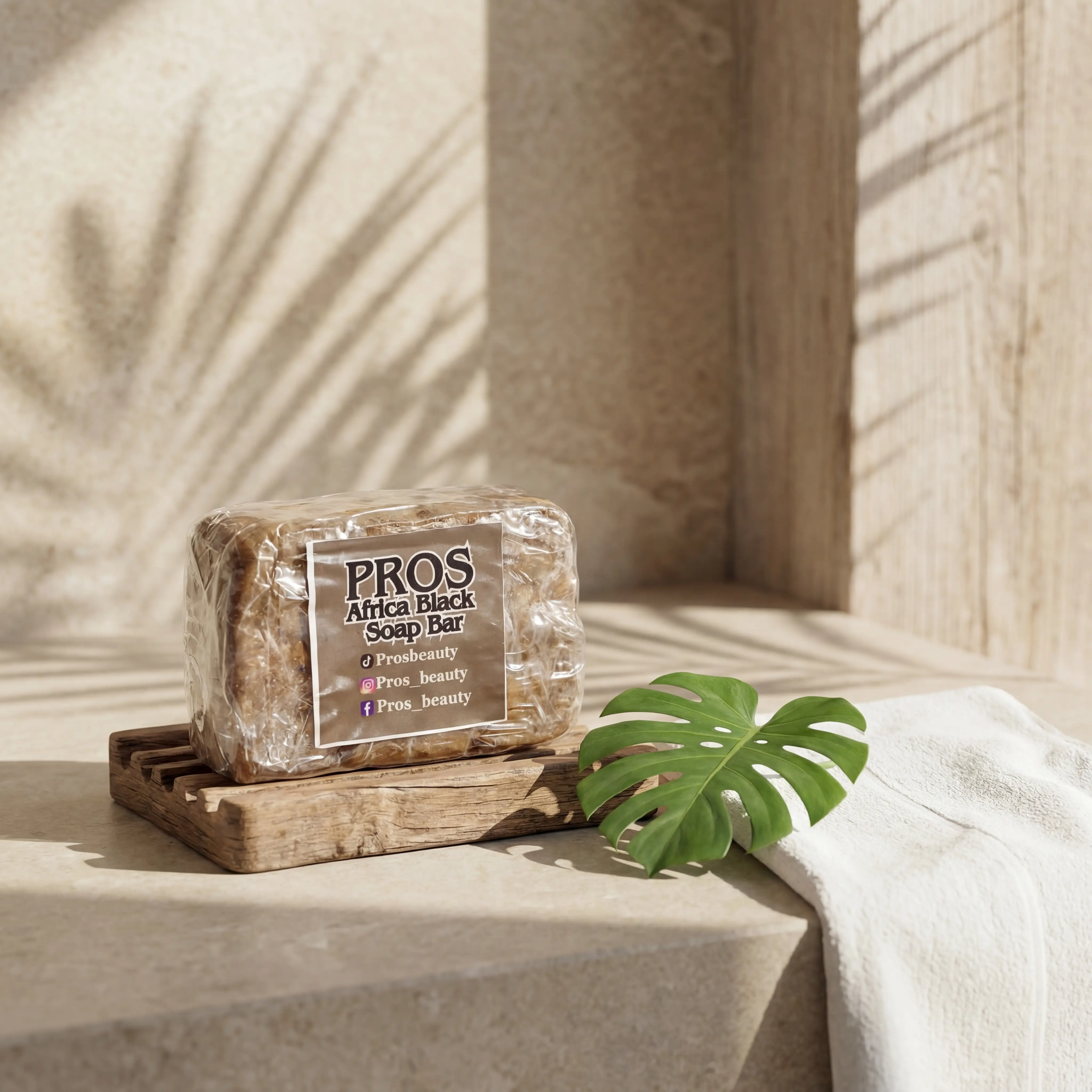 Pros Africa Black Soap Bar - Handmade with Organic Ingredients for Skin Care and Cleansing