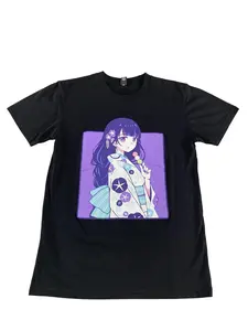 AS Colour Shirt Mens Small Black Anime Girl Kimono Graphic Tee Kawaii Manga