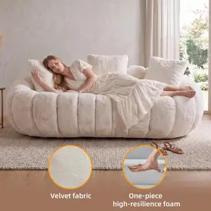 JOVOMARTS 75.5" W Modular Sectional Sofa - Compact 2-Seater Couch for Cozy Living Rooms.Featuring a Boneless Cloud Design with 3Removable Cushions, Perfect for Small Spaces and No Assembly Required