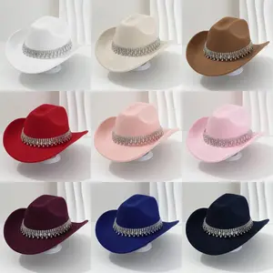 Sparkly Rhinestone Cowboy Hat – Western Cowgirl Rodeo Hat for Women & Men, Country Music Festival Accessories, Fashion Party Hat, Dress Up Rhinestone Band Western Style Cap, Statement Bling Hat for Concerts, Dance, Holiday, Themed Events, Cosplay & Gifts