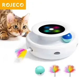 Interactive Cat Toy Set Automatic Feather Fun Ball for Smart Pets
