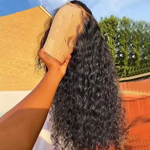 Deep Wave Wig 13x6 Transparent HD Lace Frontal Wigs Human Hair 180% Human Hair Wigs for Black Women Wet and Wavy Deep Curly Lace Front Wigs Human Hair Pre Plucked with Baby Hair
