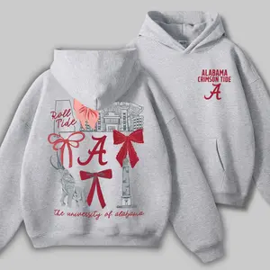 Coquette 2 Side Alabama Football Hoodie, Retro Alabama Sport College Shirt, Unisex Sweatshirt Gift Top for Fans, Men, Women