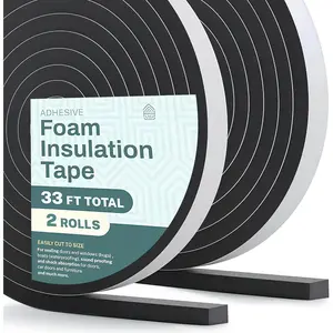 33  Weather Stripping Seal for Doors and Windows Insulation Strip Weatherproof Self Stick Seal 5/16" x 3/8" Soundproof High Density  Insulation Tape Adhesive