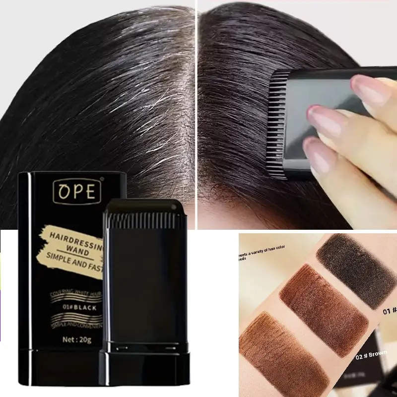 Temporary Hair Color Wand with Comb Applicator, Quick-Dry Waterproof Transfer-Resistant Root Touch-Up, Portable Gray Hair Concealer, Versatile Hair Dye for Daily Use & Parties, Beginner Friendly