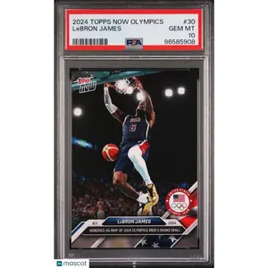 2024 TOPPS NOW OLYMPIC GAMES #30 LEBRON JAMES PSA GEM MINT 10 PR: 35,553