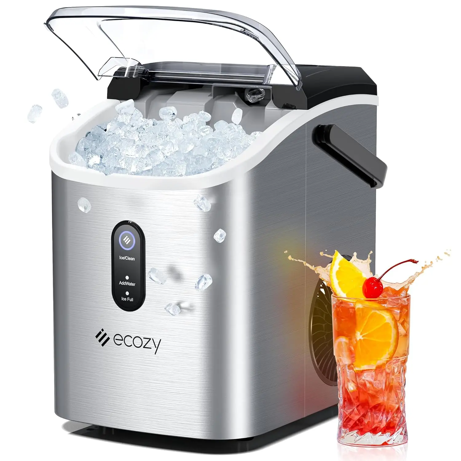 <Ice on Tap for Every Match> ecozy Countertop Sonic Nugget Ice Maker Chewable Ice Cubes 33 lbs Daily Output Self-Cleaning Stainless Steel for Party Kitchen Bar Black Friday Deal Icemakermachine Icemachine summerwins