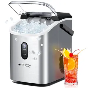 <Ice on Tap for Every Match> ecozy Countertop Sonic Nugget Ice Maker Chewable Ice Cubes 33 lbs Daily Output Self-Cleaning Stainless Steel for Party Kitchen Bar Black Friday Deal Icemakermachine Icemachine summerwins