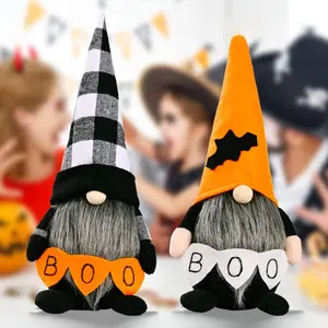 2 Pack Halloween Gnomes Plush Decor,Handmade Witch Swedish Tomte Gnome Nisse Scandinavian Ornaments Elf Dwarf for Home Halloween Day Party Table Decorations Kids Gift