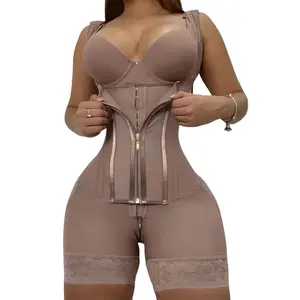 Vela Studio Open Bust Shapewear Bodysuit for Women, Tummy Control Faja with Front Zipper, Butt Lifting High Waist Compression Body Shaper