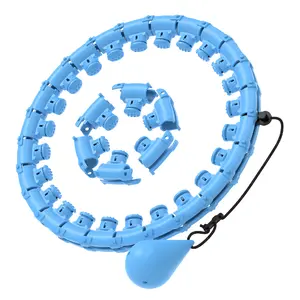 Infinity Weighted Hula Hoop For Adult, 2 In 1 Smart Exercise Hoop For Women Abs Workout, 24 Detachable Knots