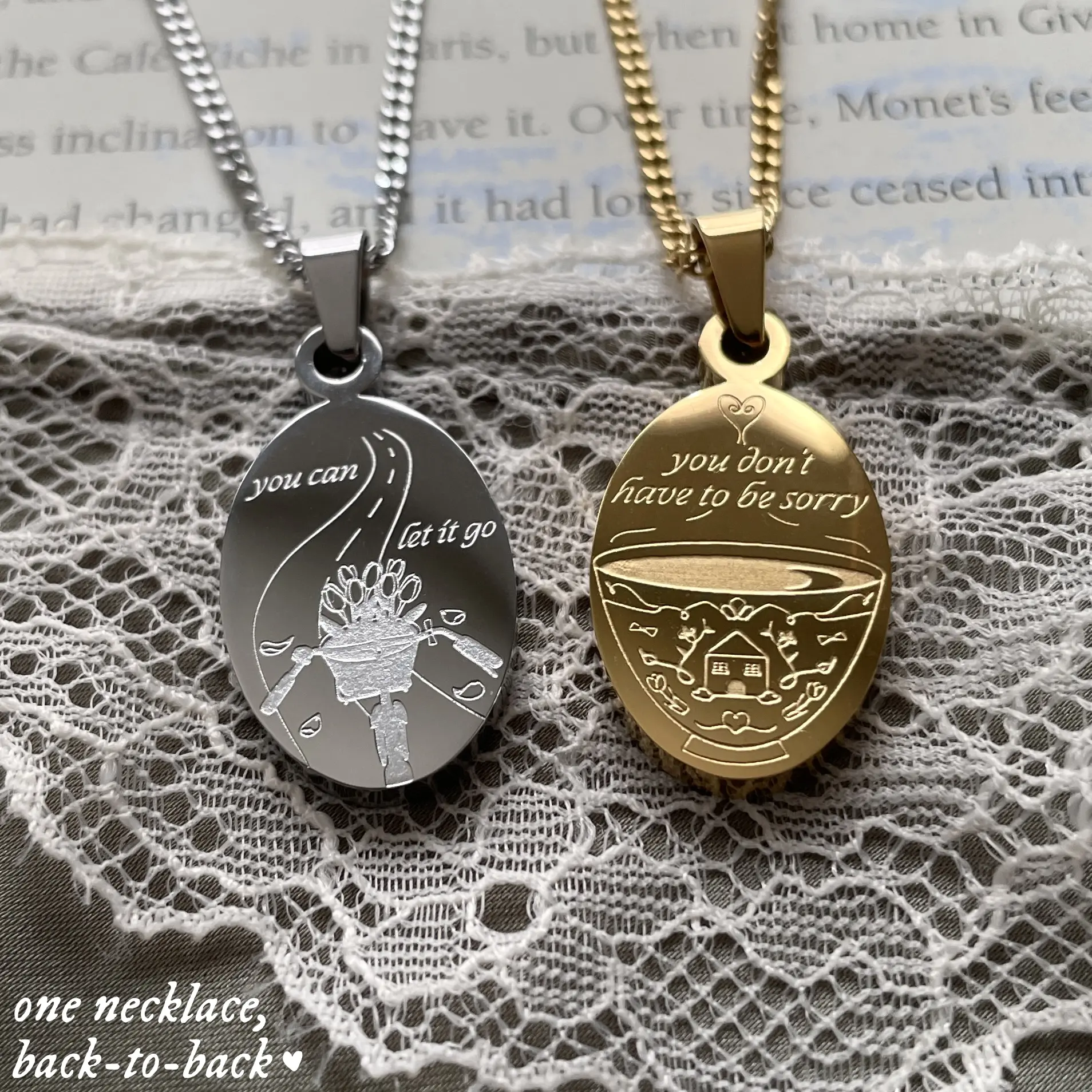Flower Tea Double-Sided Necklace