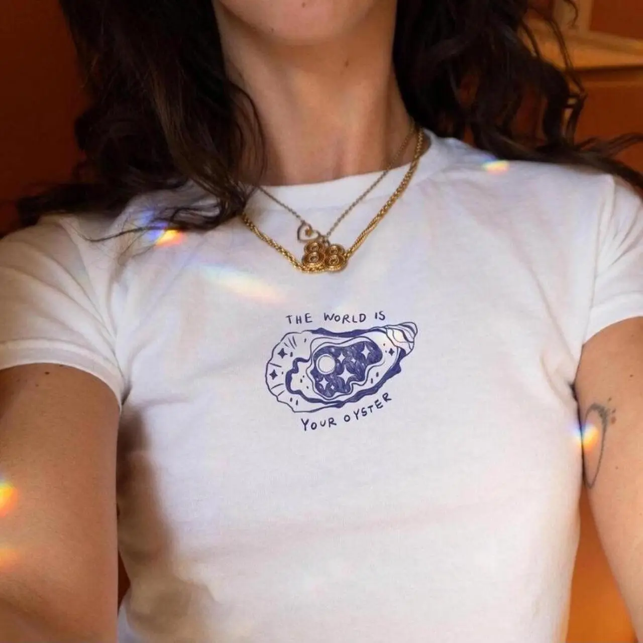 Whimsical Oyster Baby Tee - The World Is Your Oyster Tee