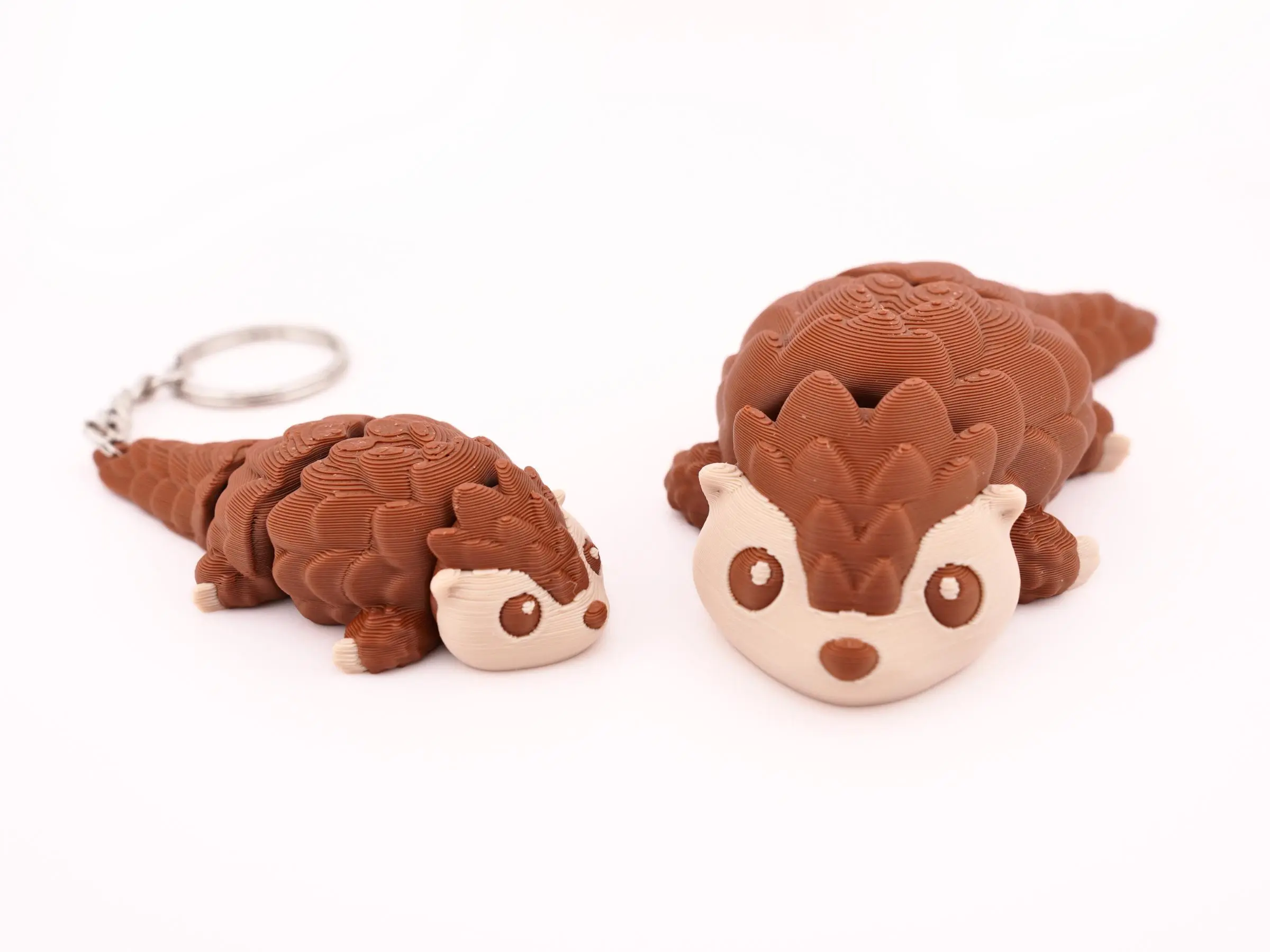 Kawaii Chocolate Pettable Pangolin Figurine - Home Decor Statue with Print Detail, Tail Accent for Lounge Spaces