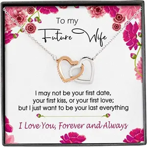 Girlfriend Necklace, Future Wife Necklace, To My Future Wife Necklace, Future Wife Gifts Heart Necklace For Girlfriend, To My Wife Necklace, romantic gift, engagement present, meaningful jewelry, LED gift box, anniversary surprise