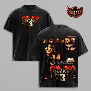 Tekken 3 Washed T-Shirt, Hoodie & Sweatshirt, Classic Fighting Game Apparel, Retro Arcade Battle Graphic Clothing, King of Iron Fist Tournament Streetwear, Vintage Gamer Fan Gift, Unisex Heavy Cotton Casual Top