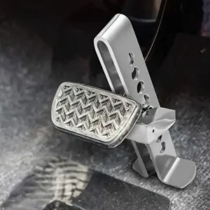 Anti-Theft Car Stainless Steel Brake Clutch Pedal Lock, Steering Wheel Safety Lock, Fully Assembled, Car Anti-Theft Foot Pedal Lock