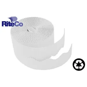 RiteCo Raydiant  Riteco Trim-It Corrugated Scalloped Decorative Border. Two .25 In. X 50 Ft. Strips Per Roll Bright White- 6 Rolls