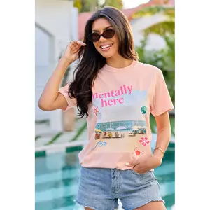 Mentally Here Orange Graphic Tee