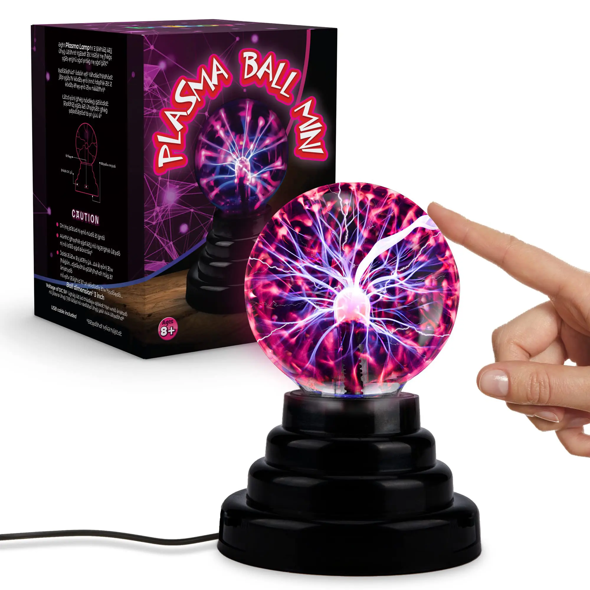Plasma Globe Lamp, Touch & Sound Sensitive Lightning, Interactive Electric Plasma Ball for Hands-On STEM Learning, Plug-in Bedroom & Desktop Decorative lamp