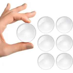 2 inch - 6 count Self Adhesive Clear Door Knob Wall Protector, Round Door Bumpers for Walls, Rubber Door Stop Wall Protector,  Doorknob Wall Shield, Flexible Door Hle Protector