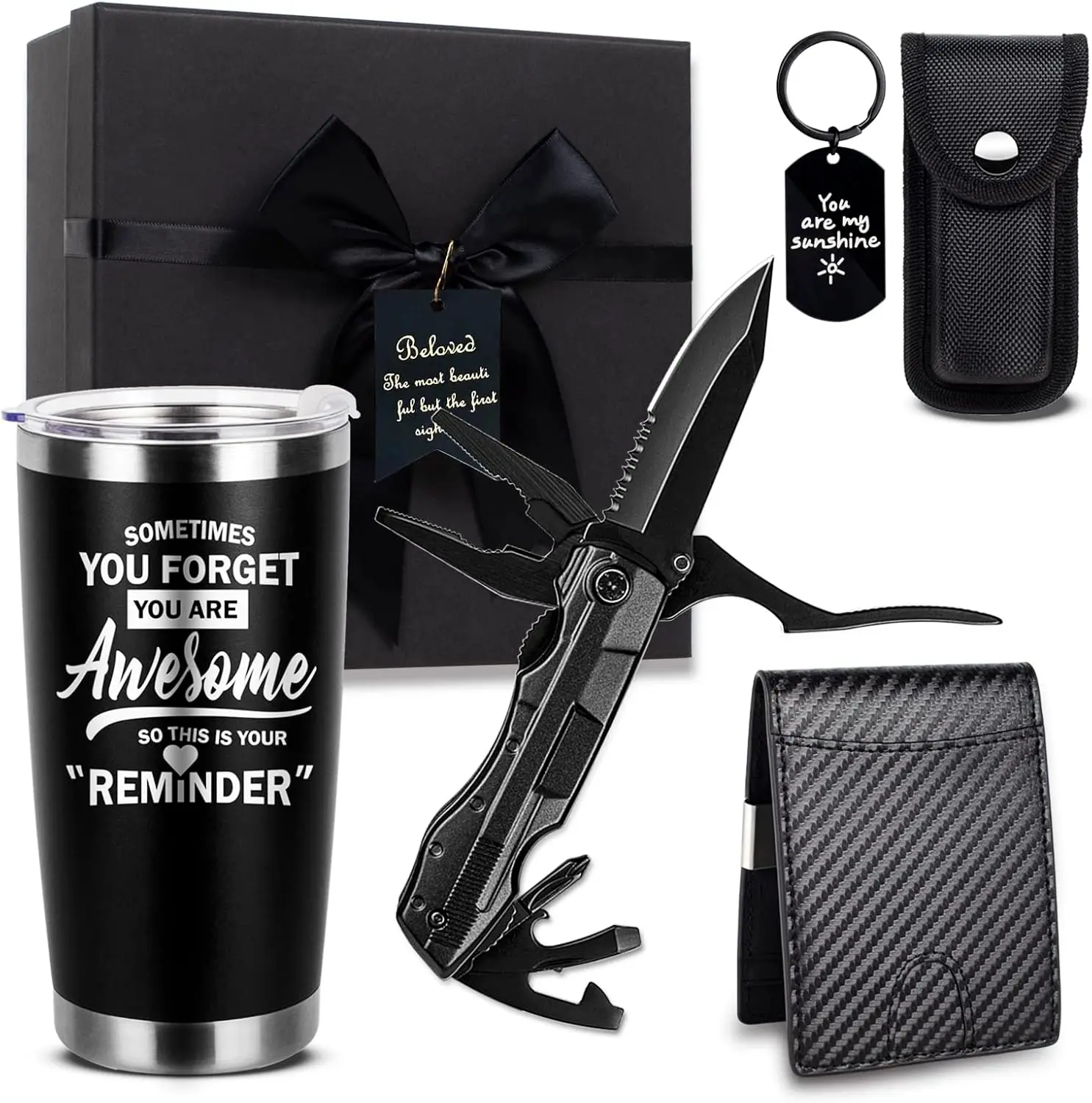 Birthday Gifts for Men Funny Christmas Gifts Baskets for Him Fathers Day for Dad Anniversary Who Have Everything for Husband, Boyfriend, Brother, Son, Grandpa Tumbler Multitool  Set