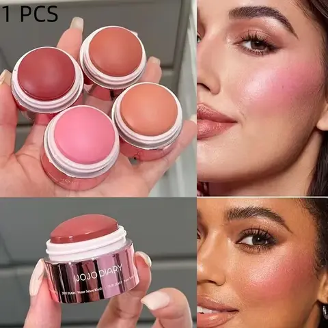 Lip and Cheek Dual-Use Blush Lip Cheek Pot - Naturally matte to brighten skin, multifunctional blush for face, 3-in-1 makeup stick for face, eyes, and lips, suitable for all skin types for everyday, daily, party, and festival looks, Cosmetics Products