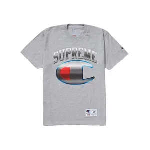 Supreme Men's Champion Chrome S/S Top Heather Grey, from StockX