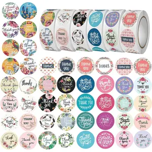 3000 Pcs 1 Inch Floral Thank You Stickers Rolls Labels for Baking Packaging Envelope Seals Small Business Flower Stickers Tags for Wedding Birthday Party Gift Wrap Bag