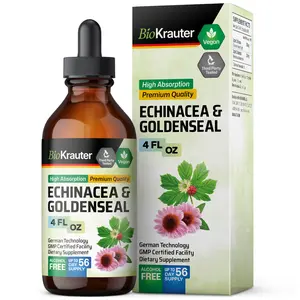 BioKrauter Echinacea & Goldenseal Tincture Vegan High Absorption Premium Quality Supplement for Immune Support US Healthcare Edible Dietary Fitness