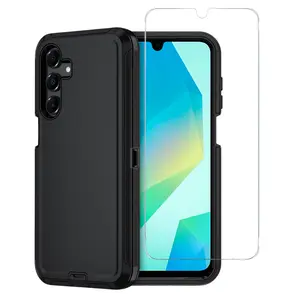 Entronix Bundle Compatible with Galaxy A16 - Heavy Duty Case & 1 Clear Screen Protector Cover Protection Tempered Dustproof