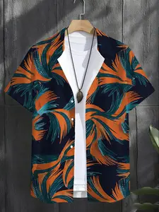 Men's Hawaiian Style Short Sleeve Shirt, Lightweight Breathable Fabric, Loose Fit, Perfect for Beach Vacation, Spring Summer Essential