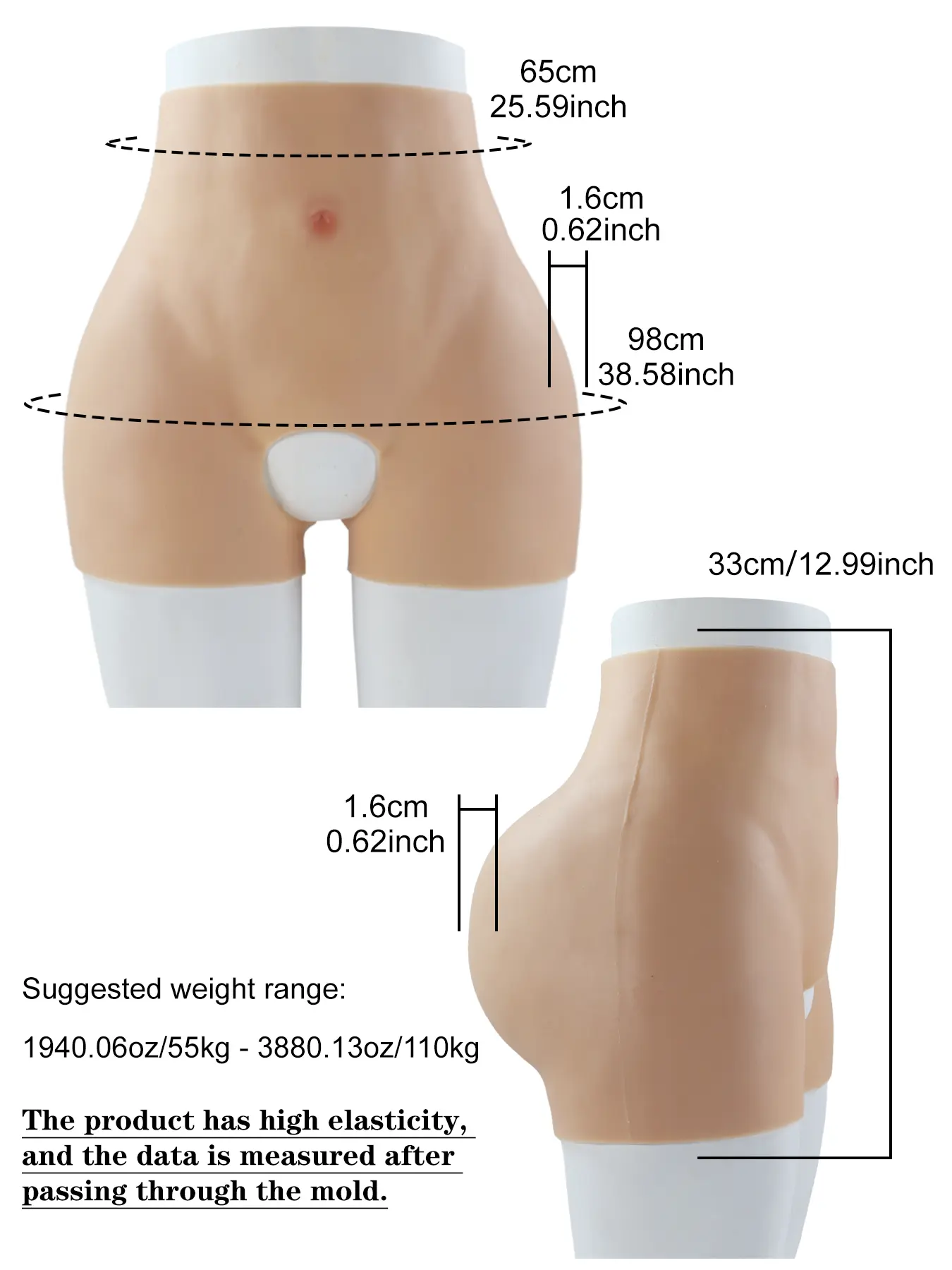 European And American Style Silicone Padded Butt Lift Shorts, Thickened Waist And Hip Shaping Pants For Ideal Buttocks, Shapewear, Underwear, Waist Shaper