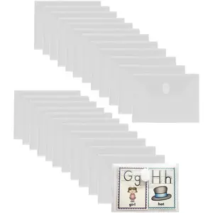 24pcs 5x7 Clear Plastic Envelopes Storage Case File Organizer Holder for Receipt Coupon Stickers Stamps