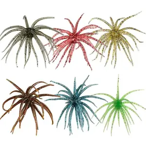 20PCS PCS Floating Sea Urchin Soft Bait, Simulation Sea Urchin Bait, Tentacle Creature Lure, Artificial Sea Urchins, Finesse Lifelike Dice Fishing Lures with Multiple Tentacles for Trout, Bass, Crappie